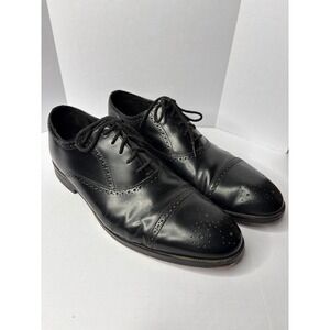 Clarks Craftmaster Black Leather Cap Toe Oxford‎ Dress Shoes Mens Size 12 Wide